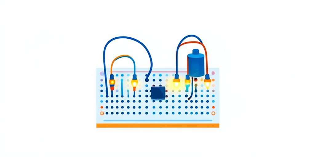 Circuito básico com LEDs, fios e motor